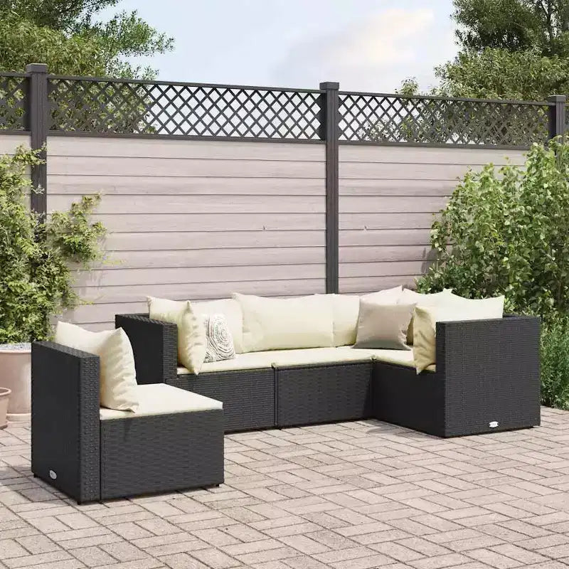 vidaXL Conjunto de Salón de Jardín con Cojines Sofá Seccional Jardín Patio Rattan Sintético