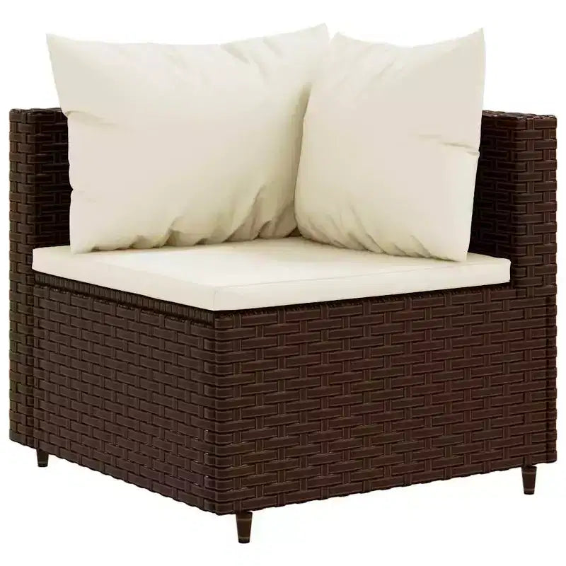 vidaXL Conjunto de Salón de Jardín con Cojines Sofá Seccional Jardín Patio Rattan Sintético