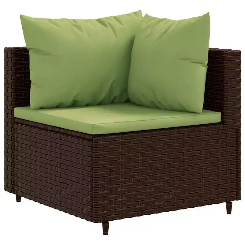 vidaXL Conjunto de Salón de Jardín con Cojines Sofá Seccional Jardín Patio Rattan Sintético