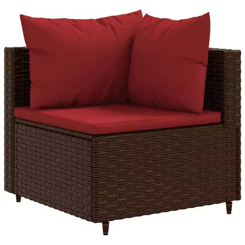 vidaXL Conjunto de Salón de Jardín con Cojines Sofá Seccional Jardín Patio Rattan Sintético