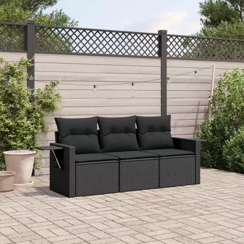 vidaXL Salon de jardin en résine tressée Canapé de jardin pliable moyen