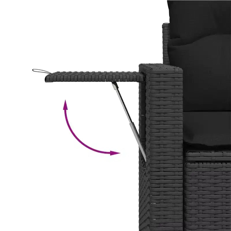 vidaXL Salon de jardin en résine tressée Canapé de jardin pliable moyen