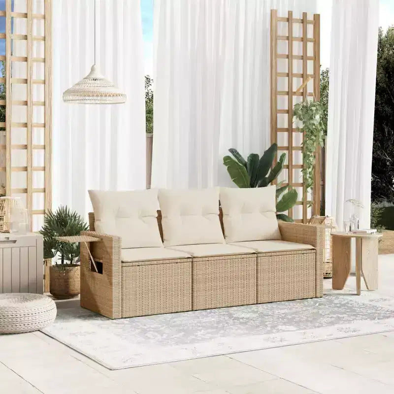 vidaXL Salon de jardin en résine tressée Canapé de jardin pliable moyen