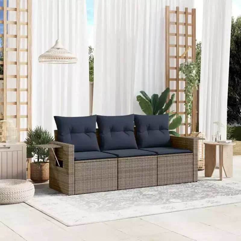vidaXL Salon de jardin en résine tressée Canapé de jardin pliable moyen