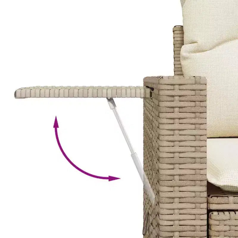 vidaXL Salon de jardin en résine tressée Canapé de jardin pliable moyen