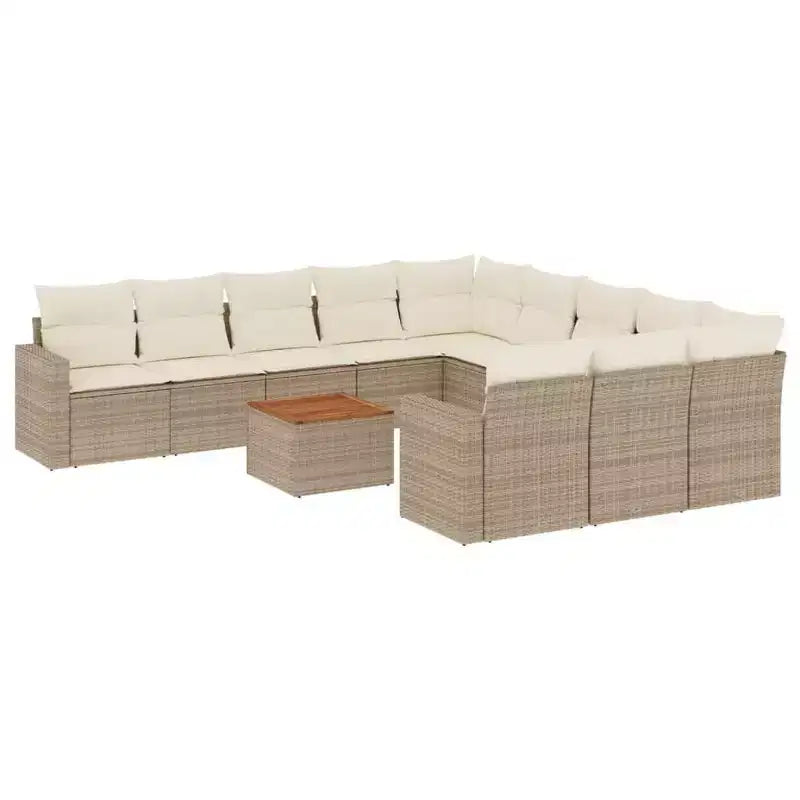 vidaXL Juego de Sofás de Jardín con Cojines Muebles de Exterior 12 Piezas Ratán Sintético