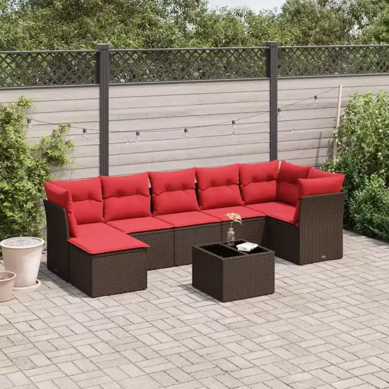 vidaXL 8 Piece Patio Sofa Set with Cushions Poly Rattan - Choose Color and Model