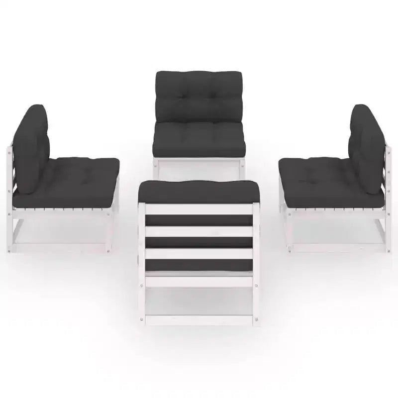 vidaXL Set de Muebles de Jardín de 4 Piezas, de Exterior, de Madera de Pino Maciza