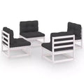 vidaXL Patio Furniture Set 4 Piece Outdoor Patio Lounge Set Solid Wood Pine