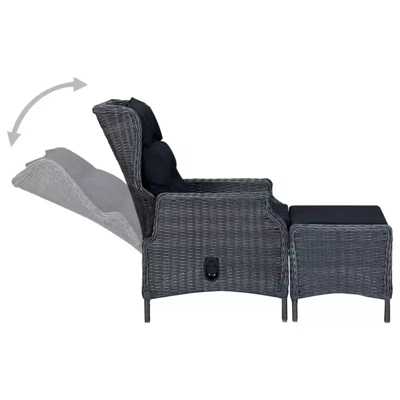 vidaXL Juego de comedor de patio, 9 piezas, mesa y sillas de comedor de exterior de ratán sintético