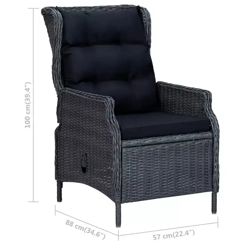 vidaXL Juego de comedor de patio, 9 piezas, mesa y sillas de comedor de exterior de ratán sintético
