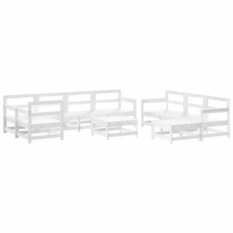 vidaXL Conjunto de Sofás de Jardín con Cojines Muebles de Exterior Madera Maciza