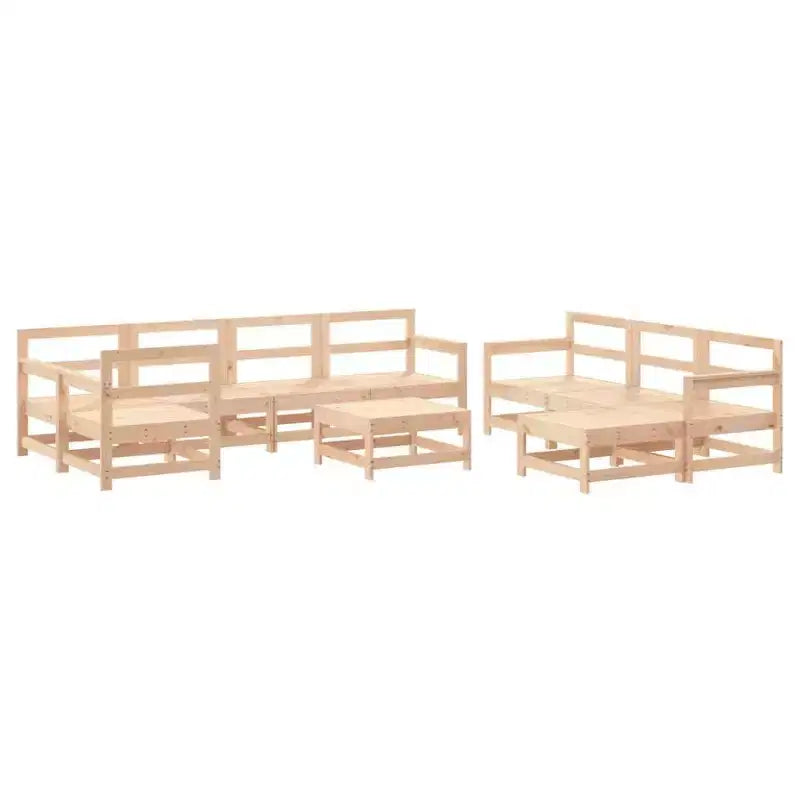 vidaXL Conjunto de Sofás de Jardín con Cojines Muebles de Exterior Madera Maciza