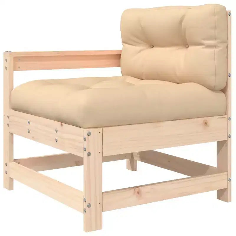 vidaXL Conjunto de Sofás de Jardín con Cojines Muebles de Exterior Madera Maciza