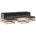vidaXL Patio Sofa Set with Cushions Modular Outdoor 7 Piece Solid Wood Pine