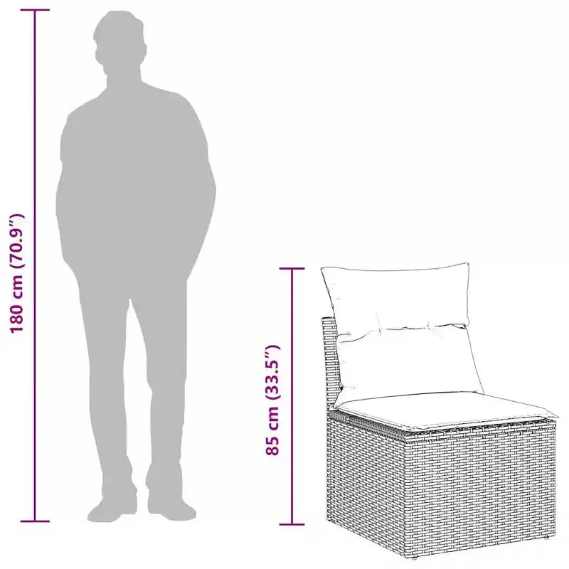 vidaXL Juego de sofá de jardín de 7 piezas con cojines ratán sintético gris
