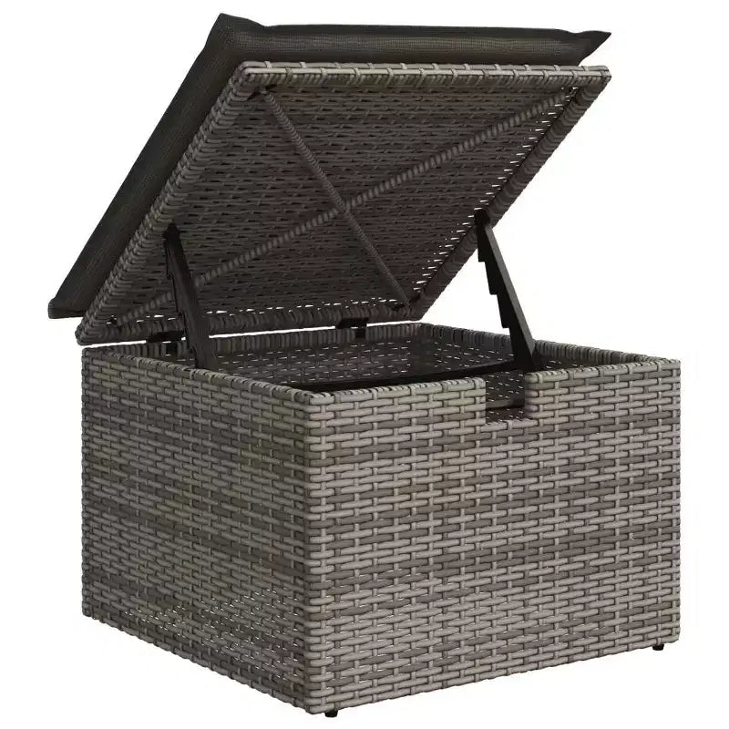 vidaXL Patio Sofa Set with Cushions Outdoor Furniture 4 Piece Poly Rattan