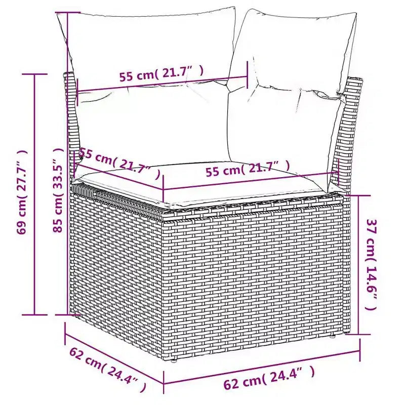 vidaXL 8 Piece Garden Sofa Set with Cushions Poly Rattan