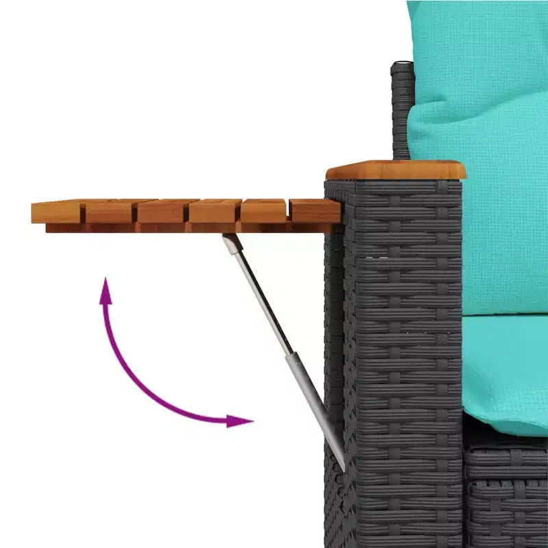 vidaXL 6 Piece Patio Sofa Set with Cushions Black Poly Rattan (US only)