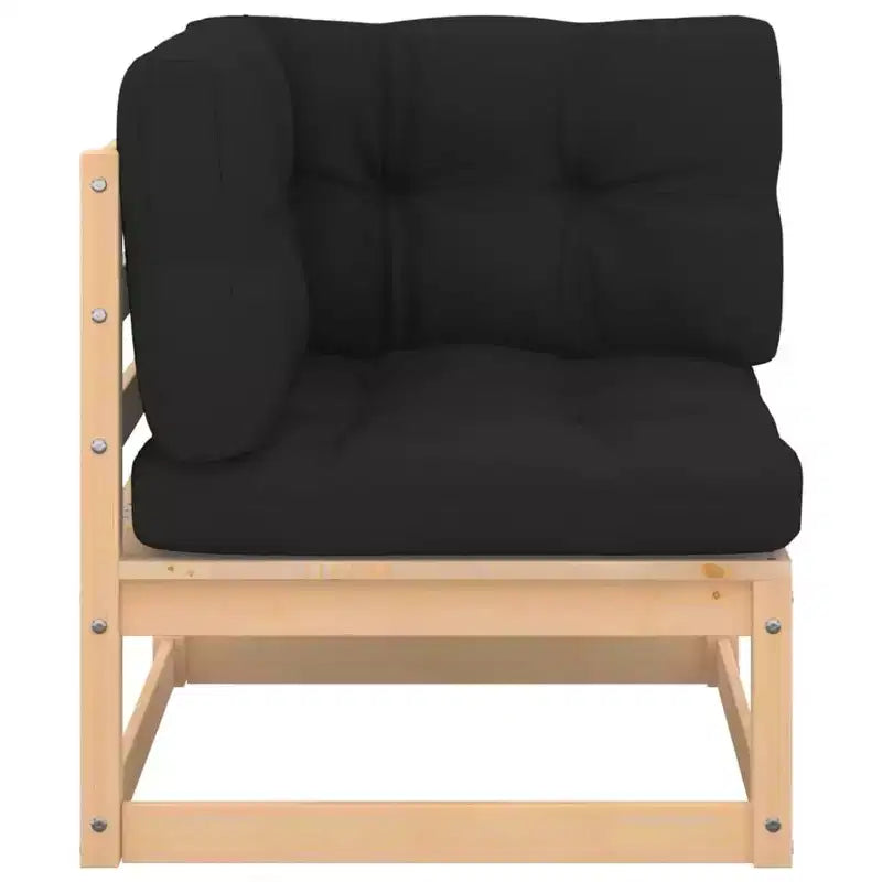 vidaXL Juego de 4 piezas de tumbonas para patio con cojines Madera de pino maciza - Natural Sí