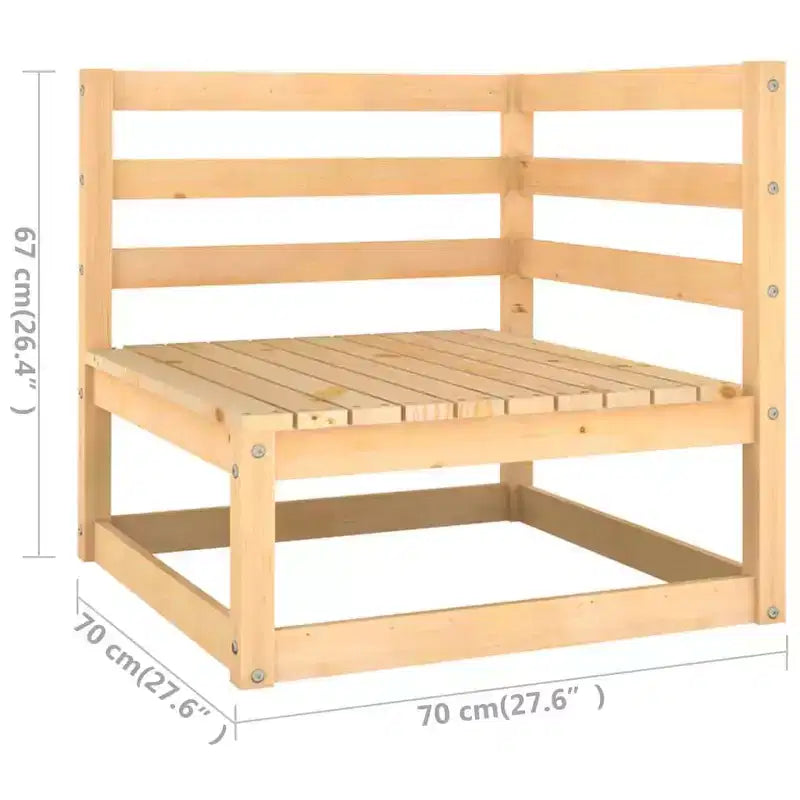 vidaXL Juego de 4 piezas de tumbonas para patio con cojines Madera de pino maciza - Natural Sí