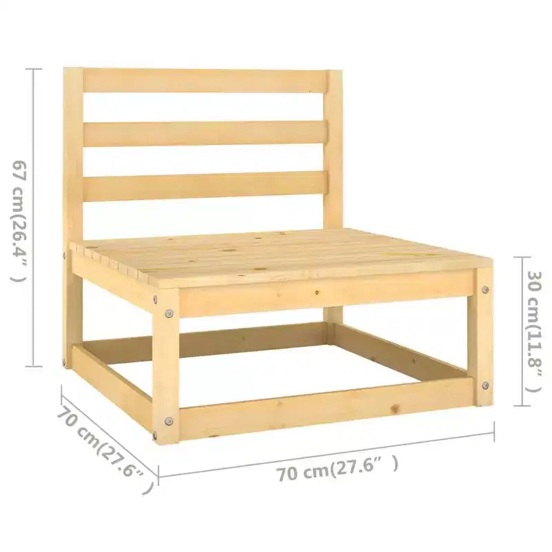 vidaXL Juego de 4 piezas de tumbonas para patio con cojines Madera de pino maciza - Natural Sí