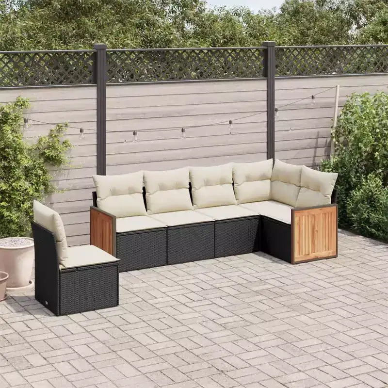 vidaXL Conjunto de Sofás de Jardín de 6 Piezas con Cojines Ratán Sintético, Sofá Seccional Modular para Exterior, Varios Colores/Modelos