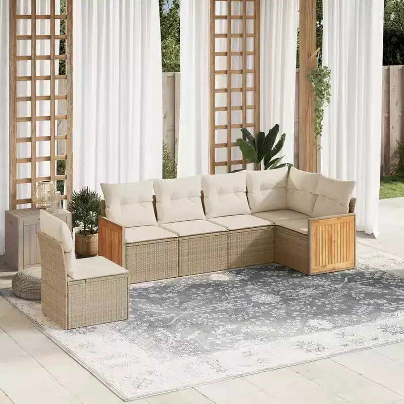 vidaXL Conjunto de Sofás de Jardín de 6 Piezas con Cojines Ratán Sintético, Sofá Seccional Modular para Exterior, Varios Colores/Modelos