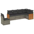 vidaXL 6 Piece Patio Sofa Set with Cushions Poly Rattan, Modular Outdoor Sectional, Multiple Colors/Models