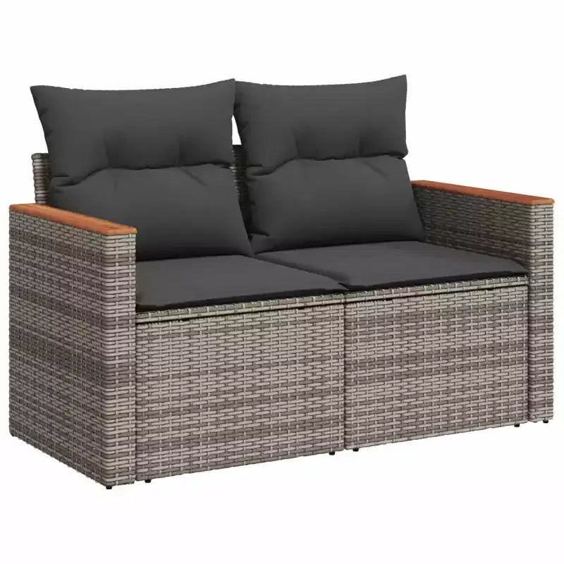 vidaXL 6 Piece Patio Sofa Set with Cushions Beige Poly Rattan