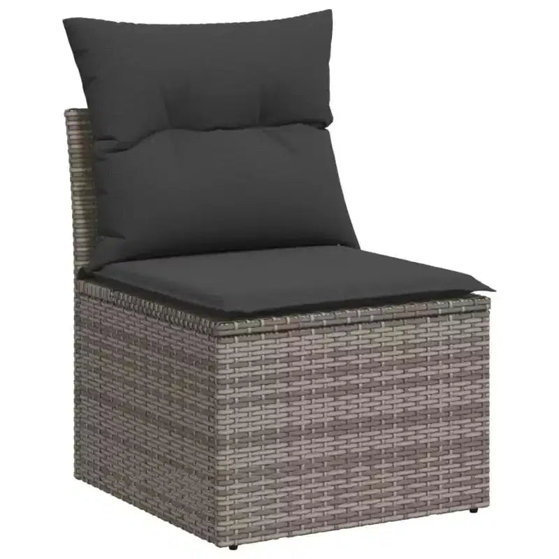 vidaXL 6 Piece Patio Sofa Set with Cushions Beige Poly Rattan