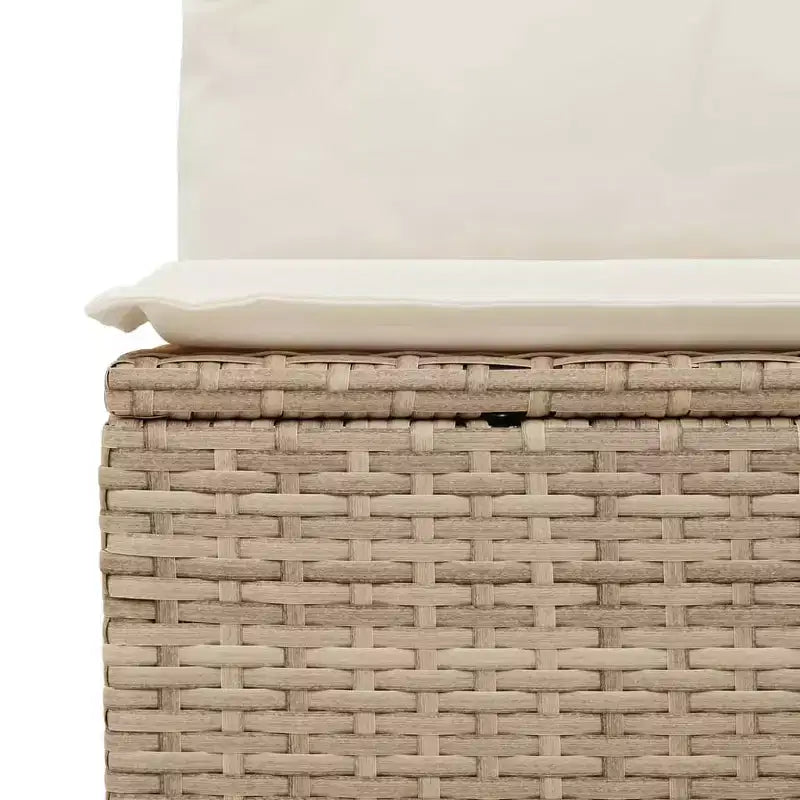 vidaXL 6 Piece Patio Sofa Set with Cushions Beige Poly Rattan