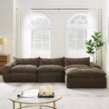 GDFStudio Milo Modern 116 Chenille Fully Compressed Modular Sofa with High-Density Foam and Ottoman