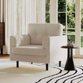 38 Wide Armrest Accent Chair, Linen Upholstered Reading & Lounge Chair for Living Room, Bedroom, Office, Reading Nook, Comfortable Single Sofa Chair