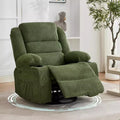 360 Swivel Rocker Recliner Chair for Adults, Rocking Manual Glider Sofa with 3 Positions, 2 Cup Holders, 4 Pockets for Nursery, Living Room, Bedroom