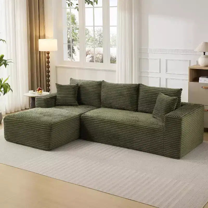108-inch L-shaped Modular Sofa, Modern Deep Boneless Sofa Living Room, 3-seater, no Assembly Required