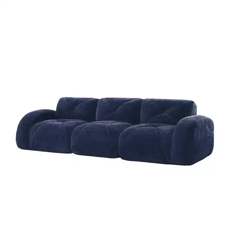 Clihome 110Boneless Sofa With Tufted,Soft Velvet Fabric,Modular Sectional Sofa,32D High Density Sponge,Anti-Slip Design,Ergonomic Design Bottom