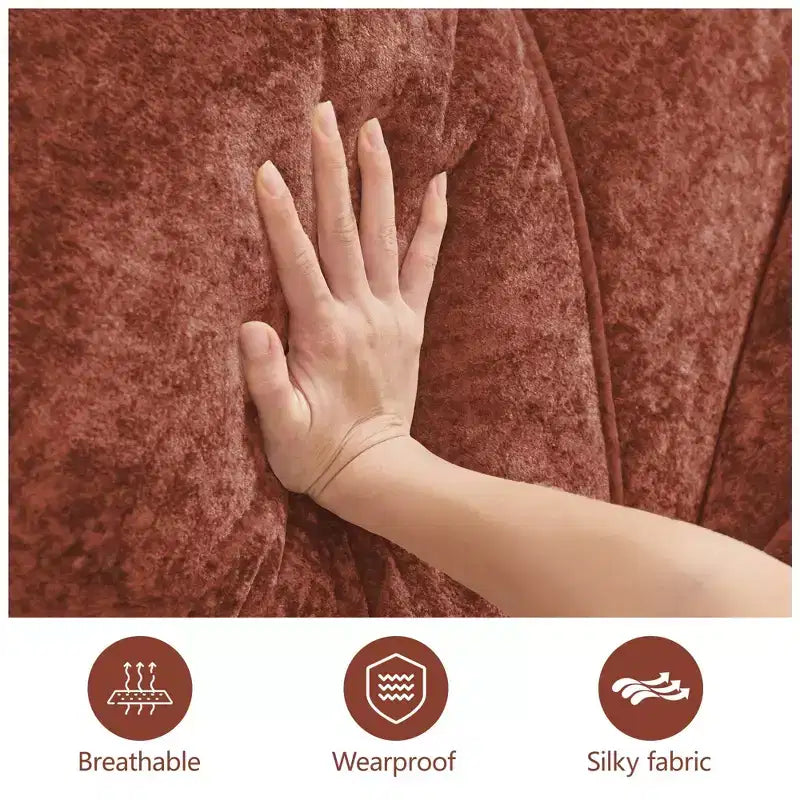 Clihome 110Boneless Sofa With Tufted,Soft Velvet Fabric,Modular Sectional Sofa,32D High Density Sponge,Anti-Slip Design,Ergonomic Design Bottom