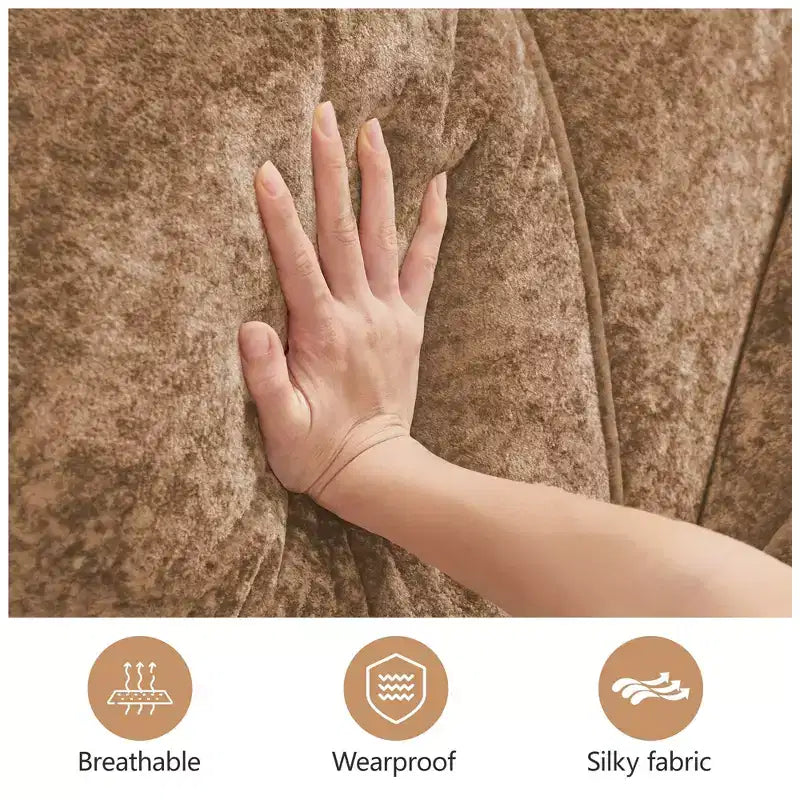 Clihome L-shaped Soft Velvet Fabric,32D High Density Sponge Bottom,Ergonomic Design Bottom,Anti-Slip Design,Free Combination,Movable Ottoman