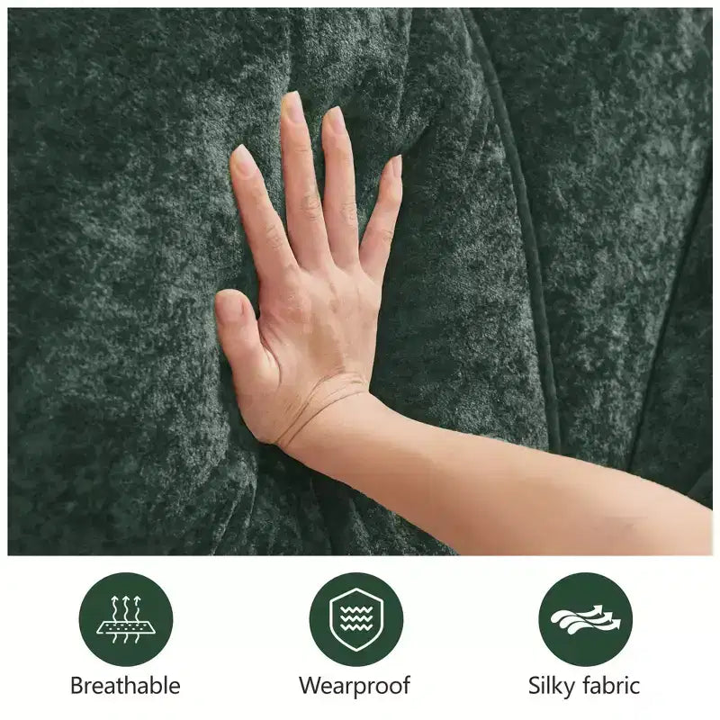 Clihome L-shaped Soft Velvet Fabric,32D High Density Sponge Bottom,Ergonomic Design Bottom,Anti-Slip Design,Free Combination,Movable Ottoman