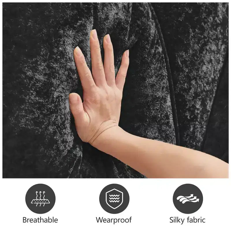 Clihome L-shaped Soft Velvet Fabric,32D High Density Sponge Bottom,Ergonomic Design Bottom,Anti-Slip Design,Free Combination,Movable Ottoman