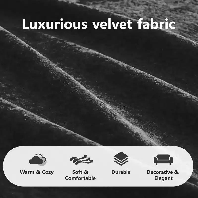Clihome L-shaped Soft Velvet Fabric,32D High Density Sponge Bottom,Ergonomic Design Bottom,Anti-Slip Design,Free Combination,Movable Ottoman