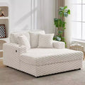 Oversized Chaise Lounge Chair, 60 Upholstered Chair with Throw Pillows and Armrests, Modern Sleeper Couch Sofa Bed for Living Room, Bedroom
