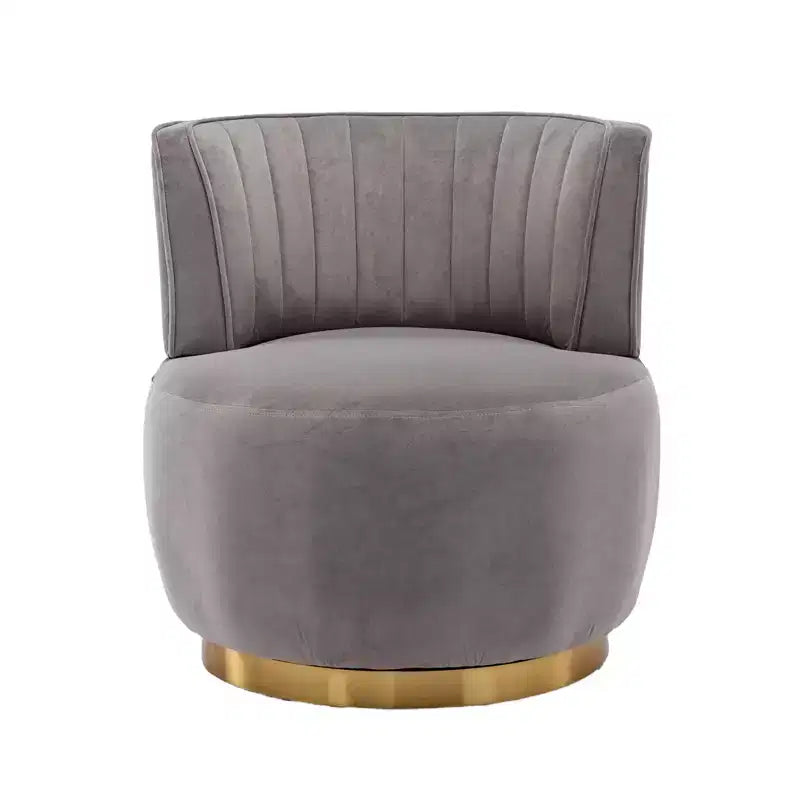 360 Velvet Sofa Turntable, Modern Round Accent Chair, Wide Upholstered Single Sofa with Hardwood Frame for Living Room, Bedroom, Playroom