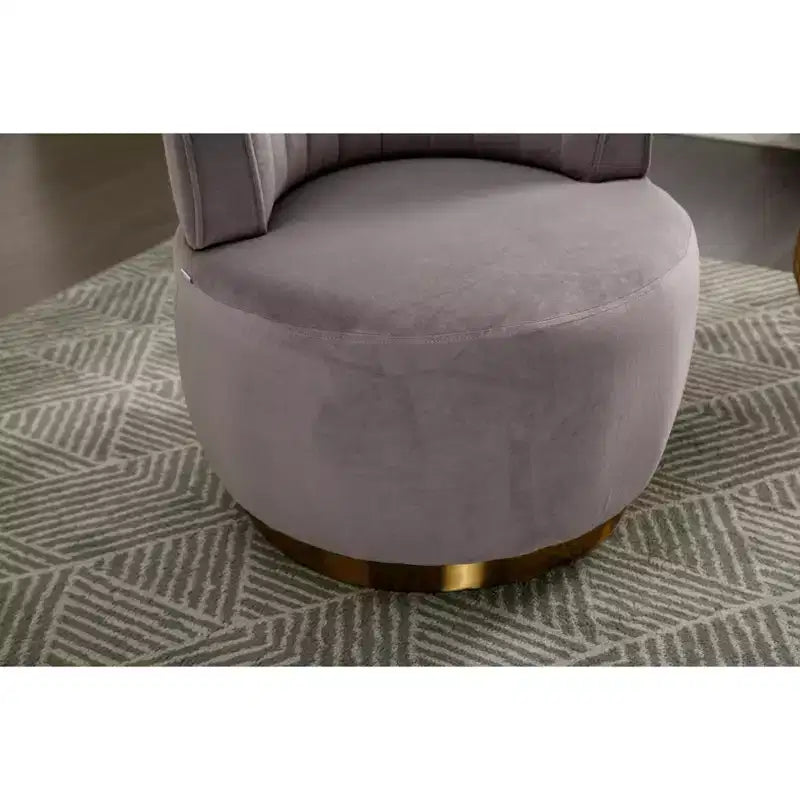 360 Velvet Sofa Turntable, Modern Round Accent Chair, Wide Upholstered Single Sofa with Hardwood Frame for Living Room, Bedroom, Playroom
