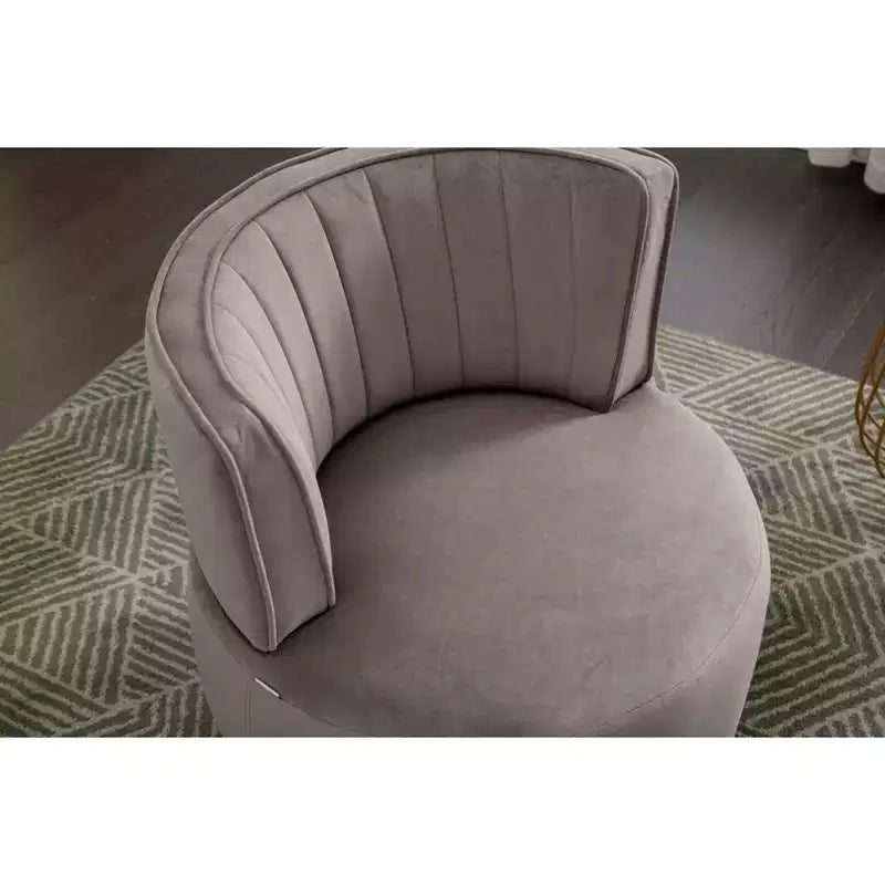 360 Velvet Sofa Turntable, Modern Round Accent Chair, Wide Upholstered Single Sofa with Hardwood Frame for Living Room, Bedroom, Playroom