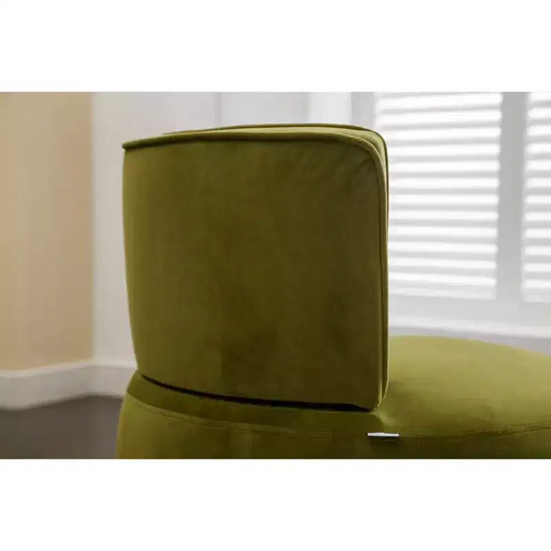 360 Velvet Sofa Turntable, Modern Round Accent Chair, Wide Upholstered Single Sofa with Hardwood Frame for Living Room, Bedroom, Playroom