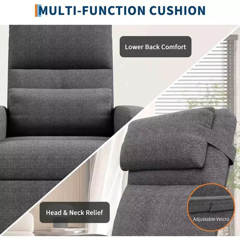Acekool Power Recliner Chair for Adults, Electric Adjustable Ergonomic Single Sofa, Overstuffed Rocker with Side Pockets and USB Charging Port