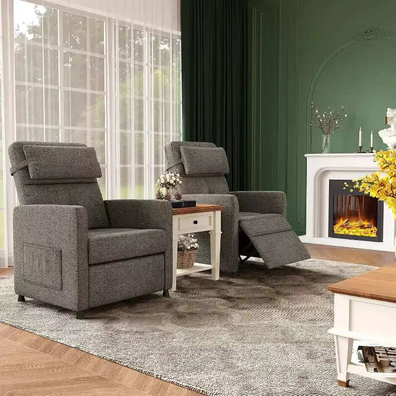 Acekool Power Recliner Chair for Adults, Electric Adjustable Ergonomic Single Sofa, Overstuffed Rocker with Side Pockets and USB Charging Port