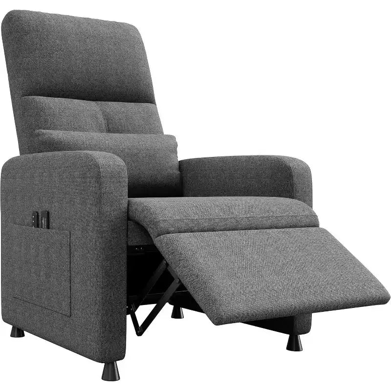 Acekool Sillón reclinable eléctrico para adultos, sofá individual ergonómico ajustable eléctrico, mecedora con exceso de relleno con bolsillos laterales y puerto de carga USB